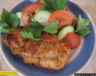 Шницель из куриного фарша по-полесски