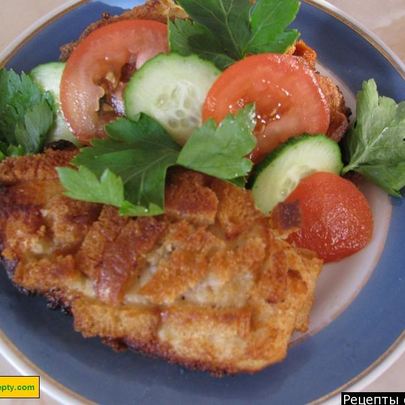 Шницель из куриного фарша по-полесски