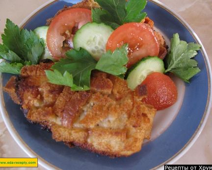 Шницель из куриного фарша по-полесски