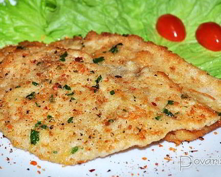 Шницель из курицы по-милански