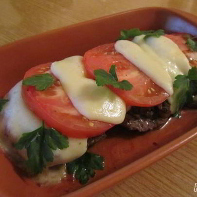 Шницель по-флорентийски с шампиньонами