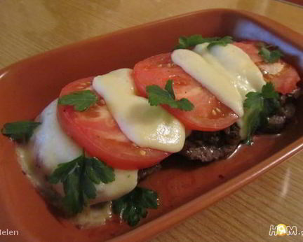 Шницель по-флорентийски с шампиньонами