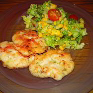 Рецепт Шницеля по-венециански с легким салатиком из кукурузы