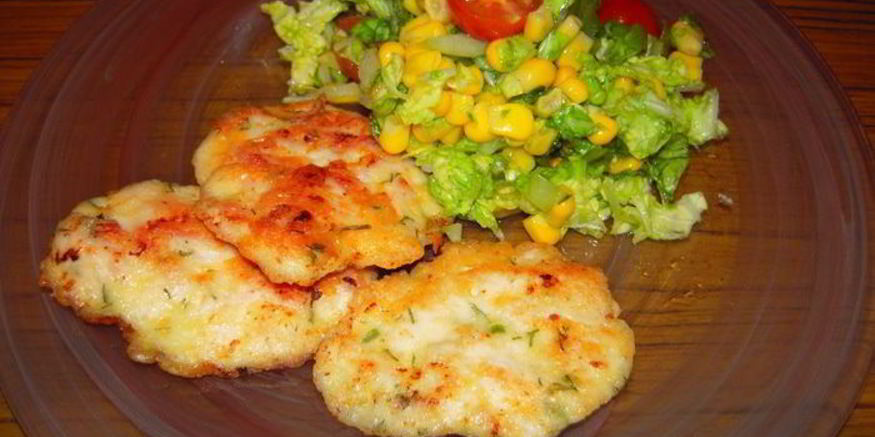 Рецепт шницеля по-венециански с легким салатиком из кукурузы