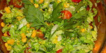 шницель по-венециански с легким салатиком из кукурузы