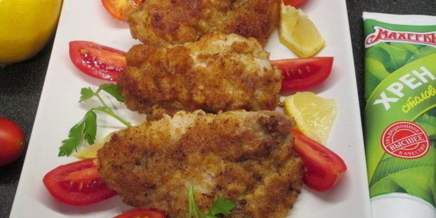 Рецепт венского шницеля в кляре с хреном по-русски