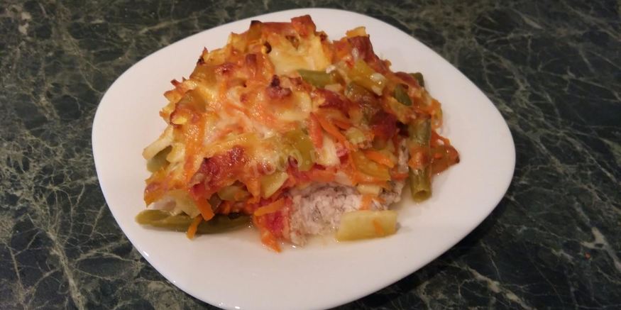 Рецепт куриного стейка в духовке с овощами