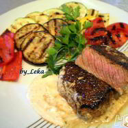 Рецепт Перечного раундрамба-стейка с грилованными овощами