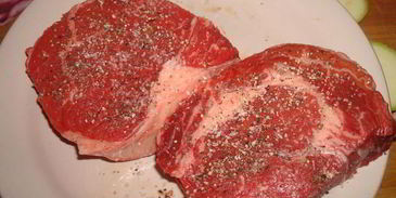 рибай стейк с овощами гриль