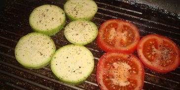 рибай стейк с овощами гриль