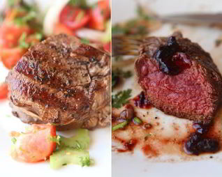 Стейк из говядины с классическим винным соусом