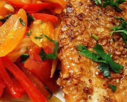 Стейк из индейки с гарниром из овощей