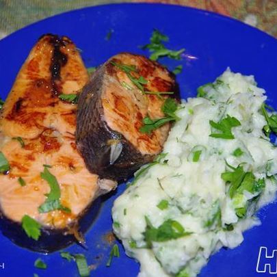 Стейк из кижуча в соке красного апельсина