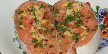 стейк из семги на гриле