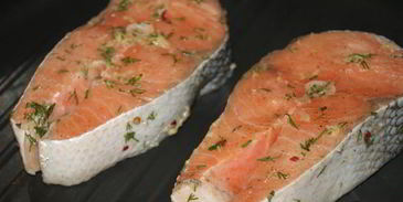 стейк из семги на гриле