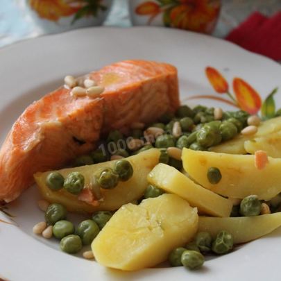 Стейк из семги на сковороде