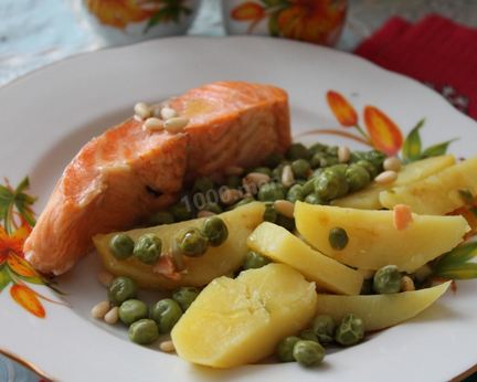 Стейк из семги на сковороде