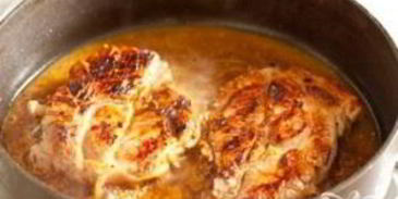 стейк из свинины с апельсиново-горчичным соусом