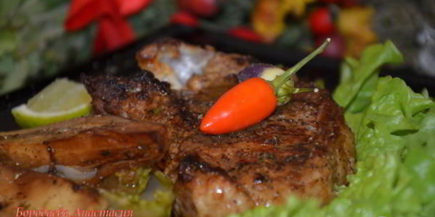 Рецепт стейка из свинины с цикорием