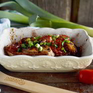 Рецепт Стейка лосося, запеченный с помидорами черри