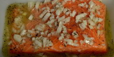 стейк семги на вермут-маринаде