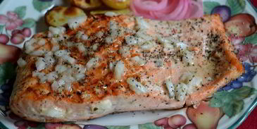 стейк семги на вермут-маринаде