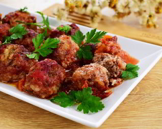 Мясные тефтели Ностальгия с рисом в томатном соусе