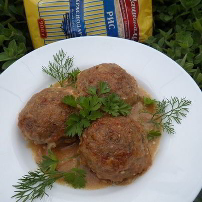 Запеченные рисово-рыбные тефтели