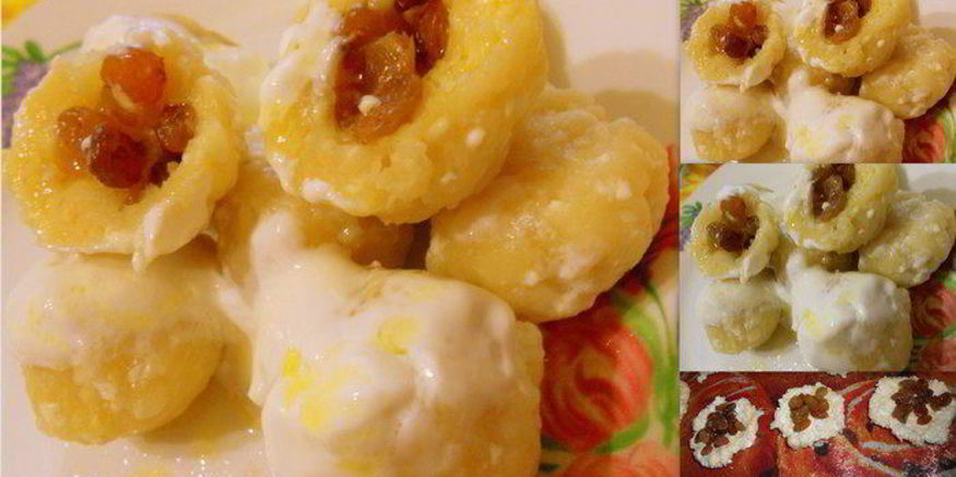 Рецепт ленивых вареников с имбирем, фаршированные изюмом