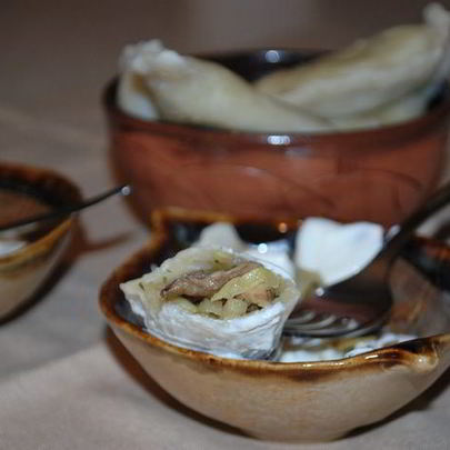 Вареники с капустой и маслятами