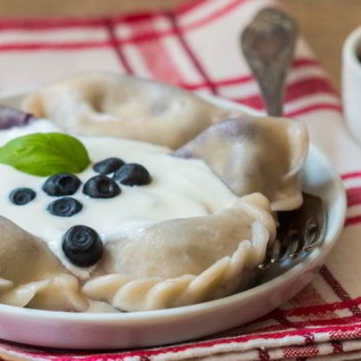 Вареники в сливочном соусе