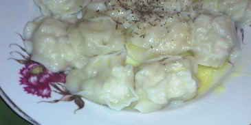 заварные пельмешки с куриным мясом