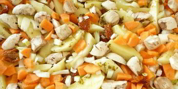 куриное жаркое с грибами и вялеными помидорами