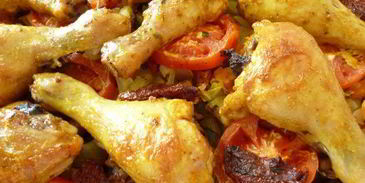 куриное жаркое с грибами и вялеными помидорами