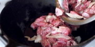 жаркое из индейки на сковороде