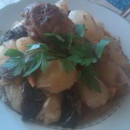 Рецепт Жаркого из курицы с картофелем и баклажанами