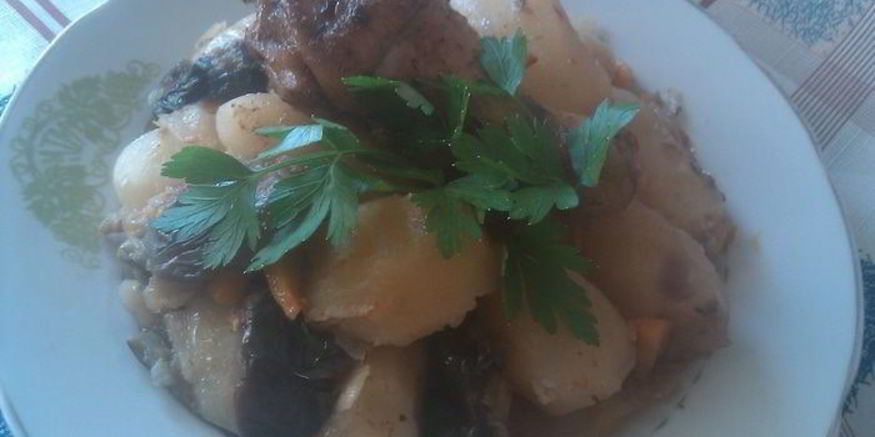 Рецепт жаркого из курицы с картофелем и баклажанами