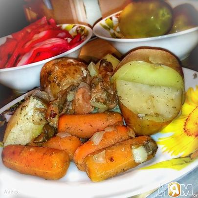 Жаркое с индюшкой и маслятами