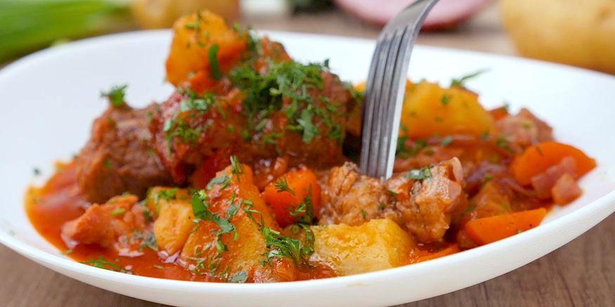 Рецепт жаркого с ветчиной