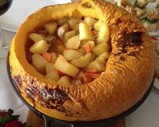 Жаркое в тыкве, фаршированная тыква