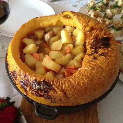 Жаркое в тыкве, фаршированная тыква