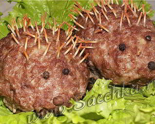 Мясные зразы Колючие ежики