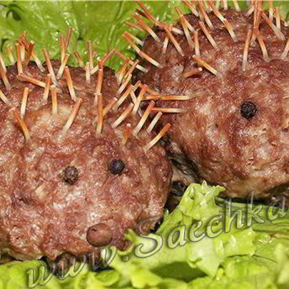 Мясные зразы Колючие ежики