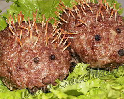 Мясные зразы Колючие ежики
