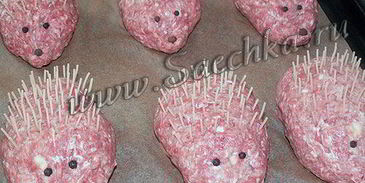 мясные зразы колючие ежики