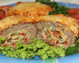 Мясные зразы рулетные