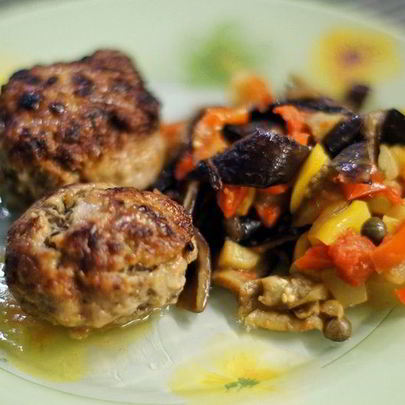 Мясные зразы с грибами