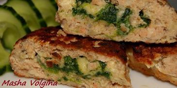 зразы из горбуши с сыром и шпинатом