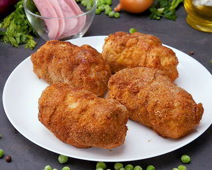 Зразы с ветчиной и горошком