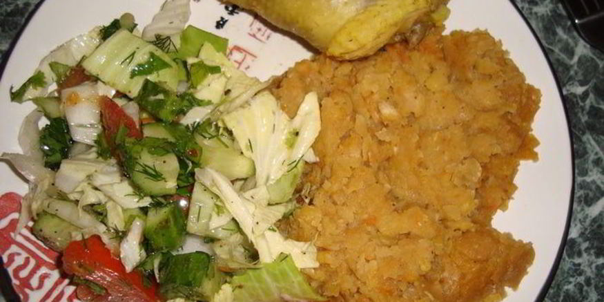 Рецепт гороховой каши с мускатным орехом и соевым соусом